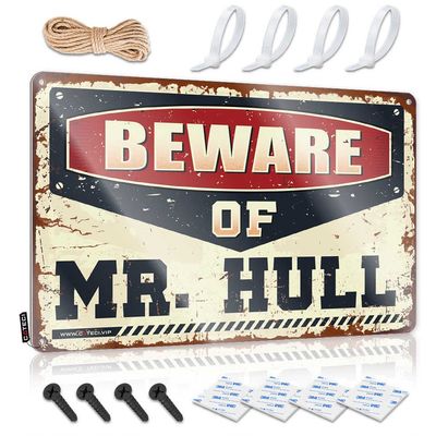 Bar Signs For Man Cave Beware Of Mr. Hull Sign Basement Decor Best Beer Sign (Size : 20X30CM)