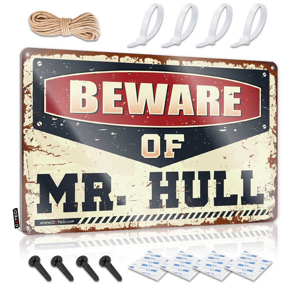 Bar Signs For Man Cave Beware Of Mr. Hull Sign Basement Decor Best Beer Sign (Size : 20X30CM)