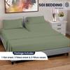SGI bedding 32" Cal King Split Top Flex Head Sheet 100% Egyptian Cotton Sheet Set - 600 Thread Count Flex Top Sheet Adjustable Bed - 4 Piece Sheet Set 15" Deep Pocket Sleep Number Bed - Moss Solid view 2