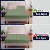 SGI bedding 32" Cal King Split Top Flex Head Sheet 100% Egyptian Cotton Sheet Set - 600 Thread Count Flex Top Sheet Adjustable Bed - 4 Piece Sheet Set 15" Deep Pocket Sleep Number Bed - Moss Solid view 3