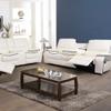 GEBADOL Manual Reclining Living Room Furniture Set Leather Sofa & Loveseat with Storage Console for Living Room/House/Bedroom/Office (White/Bonded Leather) view 2