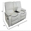 GEBADOL Manual Reclining Living Room Furniture Set Leather Sofa & Loveseat with Storage Console for Living Room/House/Bedroom/Office (White/Bonded Leather) view 3