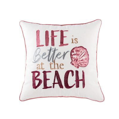 C&F Home Better at The Beach Pillow 18" x 18" Pink