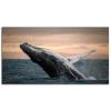 Wall Art for Living Room Bedroom Ocean Blue Whale Pictures Poster Print Animal Canvas Painting Decor With Framed 36"x20" view 2