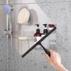 Ettori Shower Squeegee for Glass Doors, Squeegee for Shower Glass Door, Window and Car Glass, Mirrors - All-Purpose Stainless Steel Squeegee, 10 Inches and Black view 3