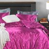 Hadi Bedding Company Silk Satin Duvet Cover Set 5 Piece (Duvet Cover + 4 Pillowcases) Alaska King Soft Duvet Cover Alaska King Size Hot Pink 100% Silk Satin Comforter Cover Zipper Closure view 3
