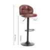 UNNS Bar Stools Bar Stool Leatherette Bar Stool Counter Height Stool Adjustable Lift Height Bar Stool with Back Kitchen Counter High Chair Bar Chairs (Color : Pink) view 2