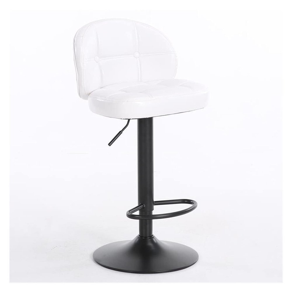 UNNS Bar Stools Bar Stool Leatherette Bar Stool Counter Height Stool Adjustable Lift Height Bar Stool with Back Kitchen Counter High Chair Bar Chairs (Color : White)