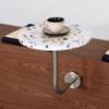 SYCARPET Wall-Mounted Cocktail Table with Terrazzo Top & Stainless Steel Base Modern Pub Cafe Sofa End Tables Furniture, Easy to Assemble view 2