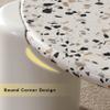 SYCARPET Wall-Mounted Cocktail Table with Terrazzo Top & Stainless Steel Base Modern Pub Cafe Sofa End Tables Furniture, Easy to Assemble view 4