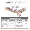 YETTA YANG Hummingbird Flower Floral Sprint Waterproof Picnic Party Rectangle Table Cloth Cover Decorations Fabric 54 X 72 Inches Rectangle Tablecloth Home Dining Room Kitchen Decor view 4