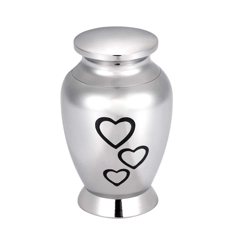 SHEIL Engraving Forever Heart Stainless Steel Adult Urns for Ashes Keepsake Cremation Jewelry - with High-End Box,1