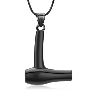 SHEIL Hair Dryer Memorial Urn Pendant Necklace for Women Men Cremation Ashs Jewelry Stainless Steel Keepsake Gifts,2