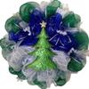 Winters Night Handmade Deco Mesh Wreath. Available in 24 inch and 28 inch diameters view 1