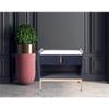 Modern White/Grey Night Stand Stone Tabletop & Gold Frame view 1
