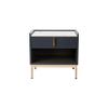 Modern White/Grey Night Stand Stone Tabletop & Gold Frame view 2