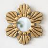 DecorContreras Peruvian Small Round Wall Mirror 6in - Hand-Carved Wood Sunburst Mirrors with Aged Gold Leaf (Gold) view 2