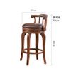 UNNS Bar Stools Solid Wood Leather Bar Stool with Rotatable High Stool Leisure Coffee Bar Stool Home Kitchen Living Room Office Chair Bar Chairs (Color : A, Size : 68cm) view 3