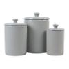 10 Strawberry Street Embossed Diamond Ceramic Kitchen Canister Set, Set of 3, Gray view 1