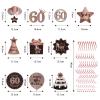 Happy 60th Birthday Party Hanging Swirls Streams Ceiling Decorations, Celebration 60 Foil Hanging Swirls with Cutouts for 60 Years Old Rose Gold Birthday Party Decorations Supplies view 2