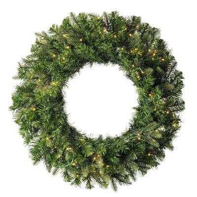 Vickerman 36" Douglas Fir Artificial Pre-Lit Wreath, Warm White 3mm Low Voltage LED Wide Angle Lights.