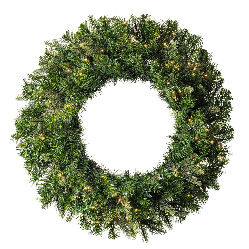 Vickerman 36" Douglas Fir Artificial Pre-Lit Wreath, Warm White 3mm Low Voltage LED Wide Angle Lights.