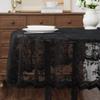 LinenZone Beautiful Round Lace Tablecloth with Elegant Scalloped Bottom for Any Special Event Such as Wedding, Birthday, Baby Shower. Sits 10 to 12 People. (Luna TC 120 Round, Black) view 2
