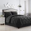 Comforter Set 8 Piece Bed in a Bag Design, Bed Sheets, 2 Pillowcases, & 2 Shams Down Alternative All Season Warmth, Queen, Pintuck Black, (Pack of 3) view 1