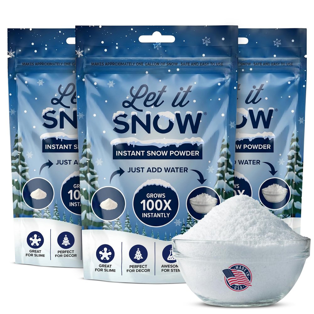 Instant Fake Snow for Slime Made in USA Safe & Easy Artificial Snow Powder