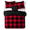Sweet Home Collection 4 Piece Buffalo Check Plaid Design Reversible to Solid Color with 2 Shams & Throw Pillow, Full/Queen, Burgundy (Pack of 3) view 2