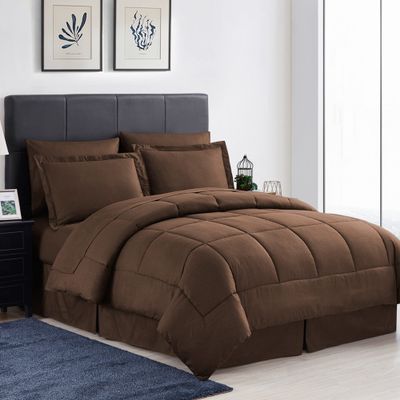 8 Piece Comforter Set Bag with Greek Key Design, (Pack of 3)