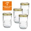 Le Parfait Familia Wiss Terrine Wide Mouth French Glass Jar w/Airtight 2-Piece System Gold Lids | Ideal for Canning, Food Storage, Meal Prep, Cake Jar & DIY Crafts | 32oz Quart (Pack of 4) 1Ld110 view 2