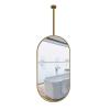 DMCHENGMA Ceiling Mounted Floating Makeup Vanity Mirror Clear Practical Mirrors, Mirror with Gold Metal Hanging Rod (Boom can be Customized) (Size : 40cmx60cm) view 1