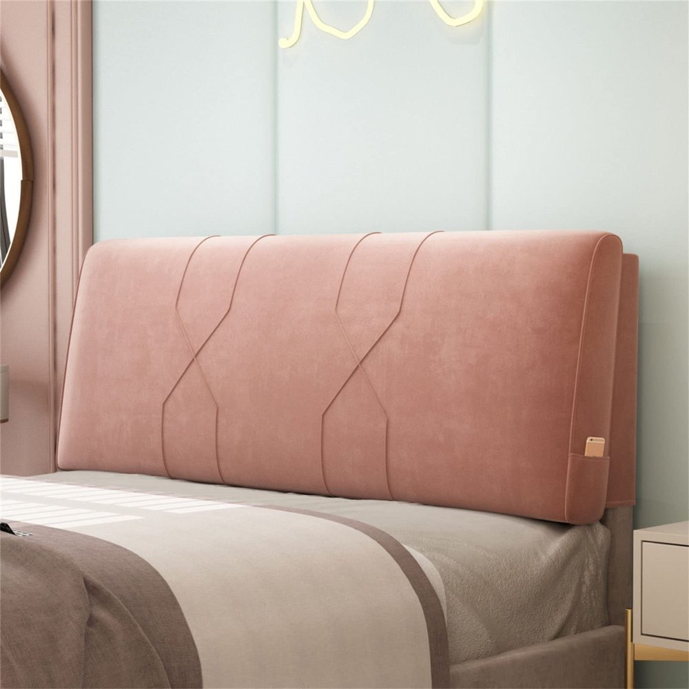 Dorm Headboard Large Backrest Positioning Support Bed Rest Reading Pillows Headboard Wedge Pillows for Day Bed Bunk Bed with Removable Cover,C,No headboard King 70.8"