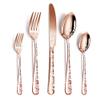 IKXO 30 Pieces Rose Gold Silverware Set, Rose Gold Flatware Set Food-Grade Stainless Steel Cutlery Set for 6, Tableware Eating Utensils for Home and Restaurant Wedding Halloween Christmas view 1