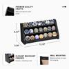 ASmileIndeep 3 Rows Military Challenge Coin Display Case Wall Mount Wooden Army Coin Holder Stand Rack, Holds 21-24 Coins, Black view 2