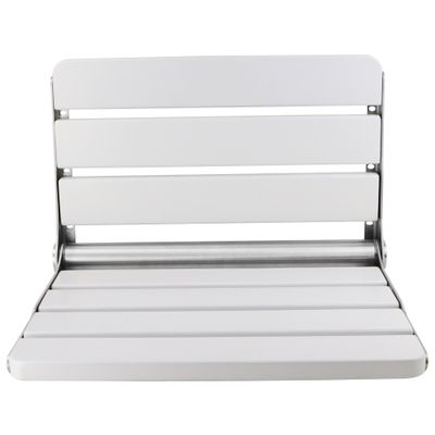 16 Inchs Foldable Shower Seat Wall Mounted, Folding Shower Seat for Adults, 400lbs Max Load for Inside Shower, Small Shower Spaces (White)