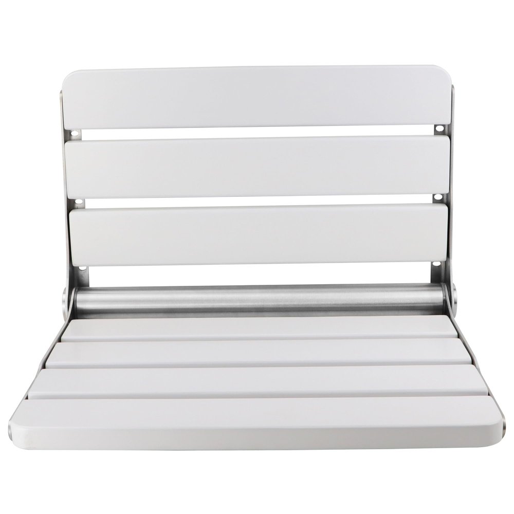 16 Inchs Foldable Shower Seat Wall Mounted, Folding Shower Seat for Adults, 400lbs Max Load for Inside Shower, Small Shower Spaces (White)