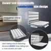 16 Inchs Foldable Shower Seat Wall Mounted, Folding Shower Seat for Adults, 400lbs Max Load for Inside Shower, Small Shower Spaces (White) view 3