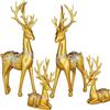 4 Pieces Resin Elk Ornaments Nordic Style Deer Statues Animal Reindeer Figurines for Christmas Table Living Room Decorations view 1