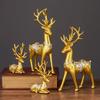 4 Pieces Resin Elk Ornaments Nordic Style Deer Statues Animal Reindeer Figurines for Christmas Table Living Room Decorations view 2