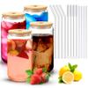 16oz clear sublimation glass cups(includes bamboo lids) view 1