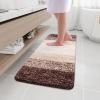 Arotive Microfiber Bathroom Rugs, Shaggy Soft and Absorbent Bath Rug, Non-Slip, Thick Plush Machine Washable Dry Bath Mats for Bathroom, Tub and Shower, 47x17, Brown, Rectangular view 1