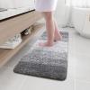 Arotive Microfiber Bathroom Rugs, Shaggy Soft and Absorbent Bath Rug, Non-Slip, Thick Plush Machine Washable Dry Bath Mats for Bathroom, Tub and Shower, 47x17, Grey, Rectangular view 1