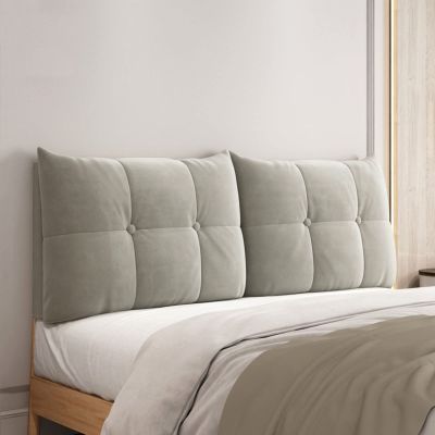 Large Rectangular Headboard Reading Pillow Upholstered Headboard Backrest Wedge Tufted Button Positioning Support Pillow for Day Bed Bunk Bed Dormitory,B,with headboard 63"/160cm