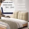 Large Rectangular Headboard Reading Pillow Upholstered Headboard Backrest Wedge Tufted Button Positioning Support Pillow for Day Bed Bunk Bed Dormitory,B,with headboard 63"/160cm view 4