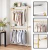 DR.IRON Gold Pipe Clothing Racks with 2 Tier Shelves, Wall Mounted Gold Clothes Rack with Double Hanging Rods Heavy Duty Garment Storage Rack Display Racks Rod for Clothes,Laundry Room view 2