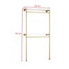 DR.IRON Gold Pipe Clothing Racks with 2 Tier Shelves, Wall Mounted Gold Clothes Rack with Double Hanging Rods Heavy Duty Garment Storage Rack Display Racks Rod for Clothes,Laundry Room view 3