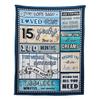 15 Year Old Boy Birthday Gift, Super Soft and Warm Happy Birthday Blanket, Digital Heartwarming Sentences Creative Design Ideal Gifts for 15th, 50"x60" view 1