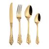 Gold Palace Silverware Set 24 Piece Durable 18/10 Stainless Steel Flatware Set With Relief Decoration Service for 6 Hotel Restaurant Kitchen Cutlery Utensil Forks Spoons Knifes Set Silverware Sets view 1